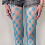 Grid Patterned Mesh Tights