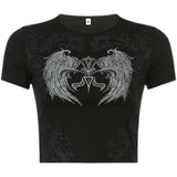 Grunge Aesthetic Angel Wings Crop Top