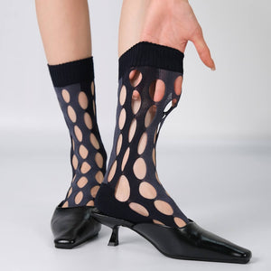 Grunge Cutout Mesh Socks