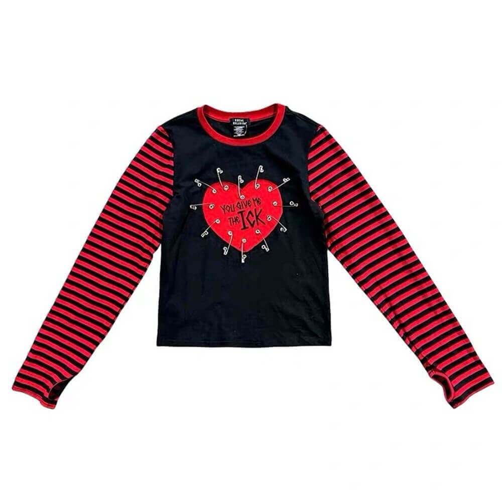 Heartbreaker Striped Sleeve Top