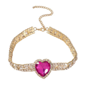 Heart Rhinestone Choker