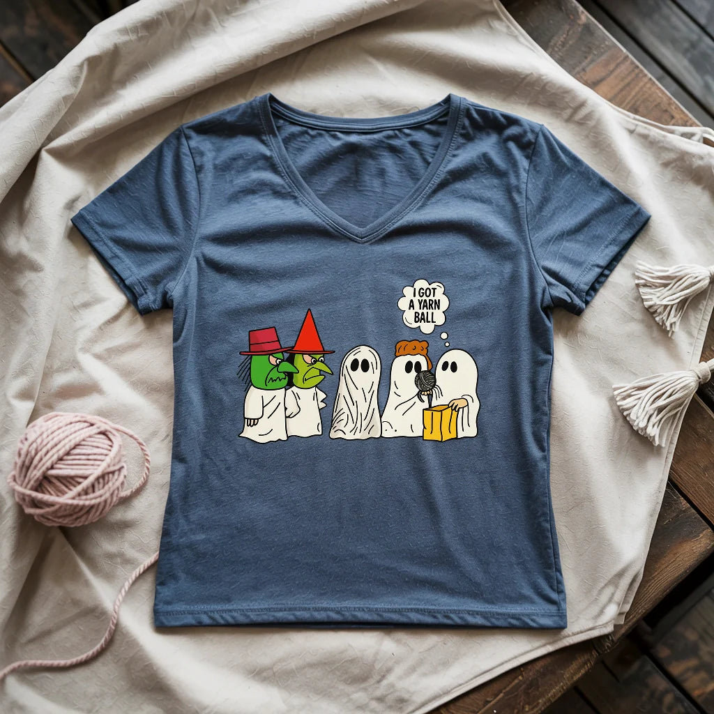 Got A Yarn Ball Lady V-neck