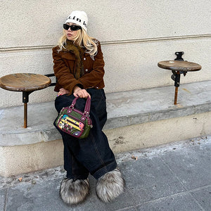 Hippie Aesthetic Patchwork Mini Bag