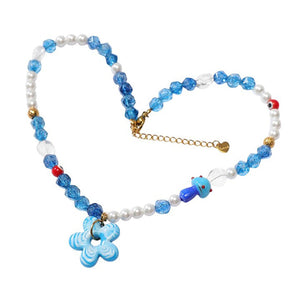 Indie Kid Flower Beaded Necklace