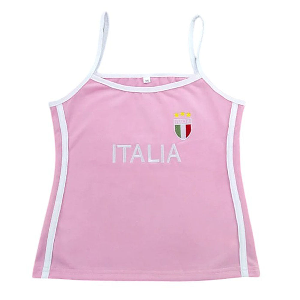 Italia Embroidery Y2K Tank Top