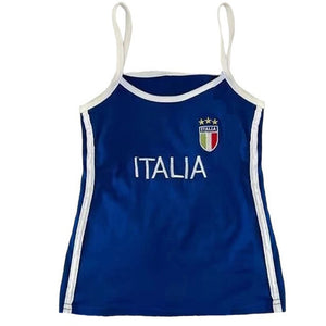 Italia Embroidery Y2K Tank Top