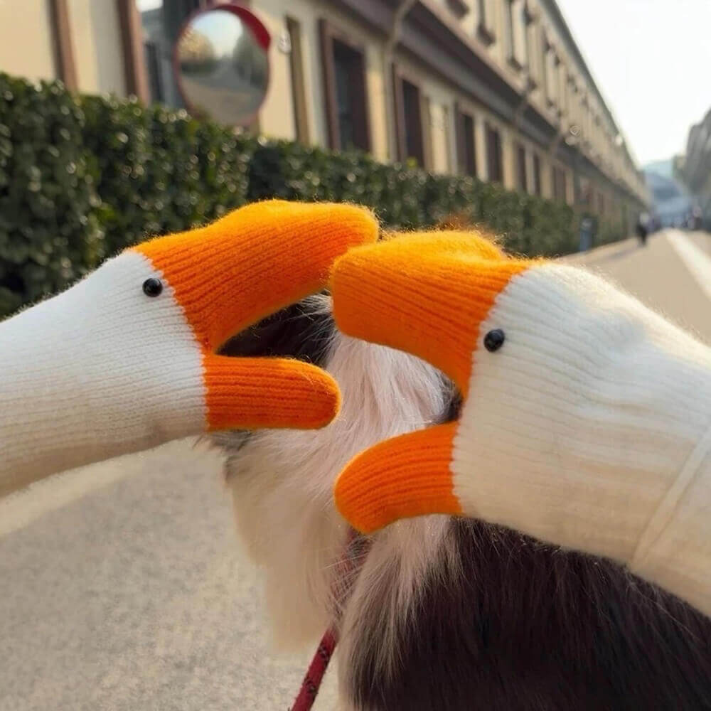 Knit Goose Winter Gloves