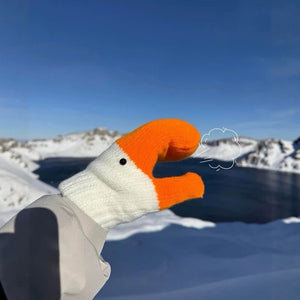 Knit Goose Winter Gloves