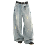 Skater Girl Distressed Baggy Jeans