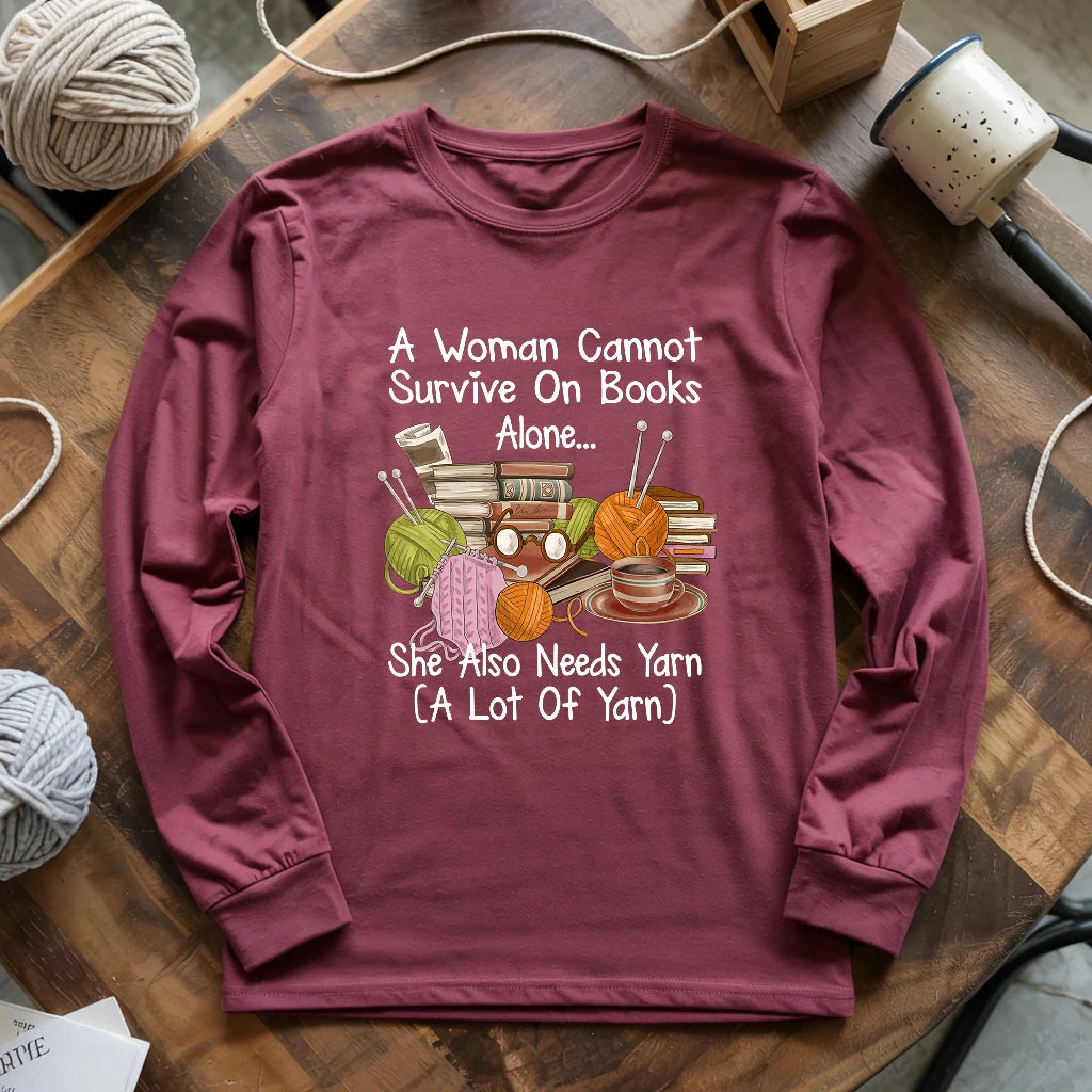 Books & Yarn Lover Long Sleeve T-shirt