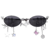 Fairycore Oval Sunglasses with Charms
