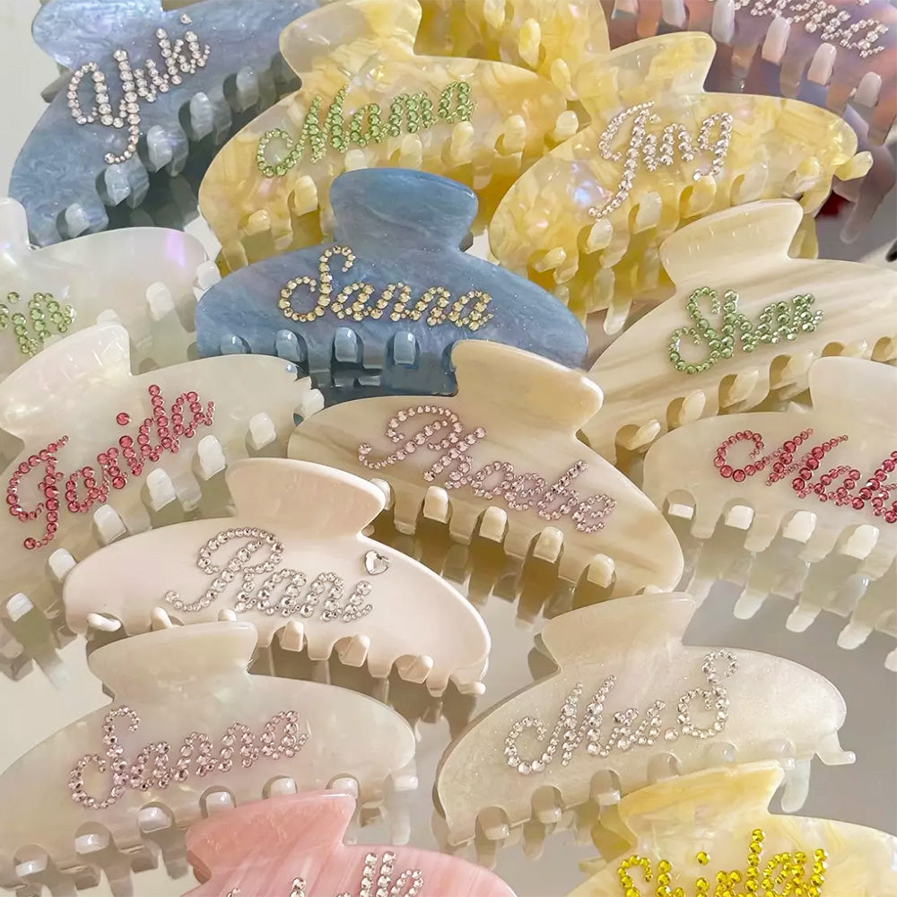Personalized Name Rhinestone Y2K Hair Claw
