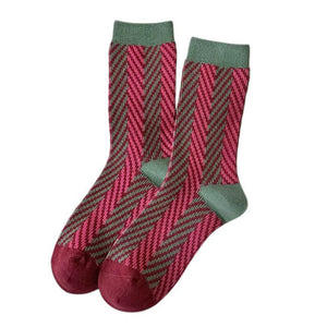 Pink & Green Patterned Socks