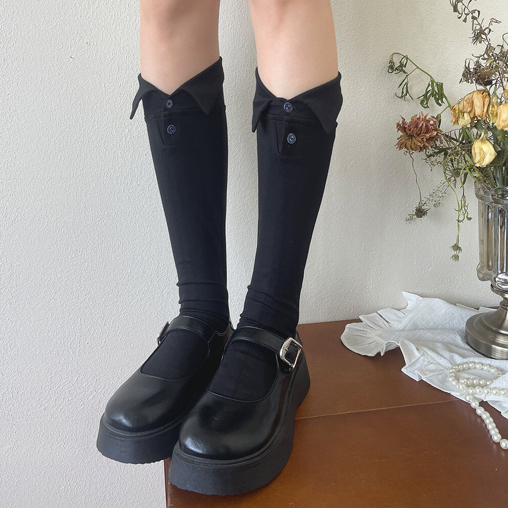 Preppy Collar High Socks