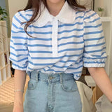 Puff Sleeve Sailor Stripe Tee