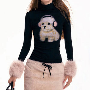Puppy Turtleneck Jumper & Mini Skirt Co-Ord