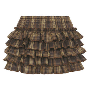 Ruffle Tiered Plaid Mini Skirt