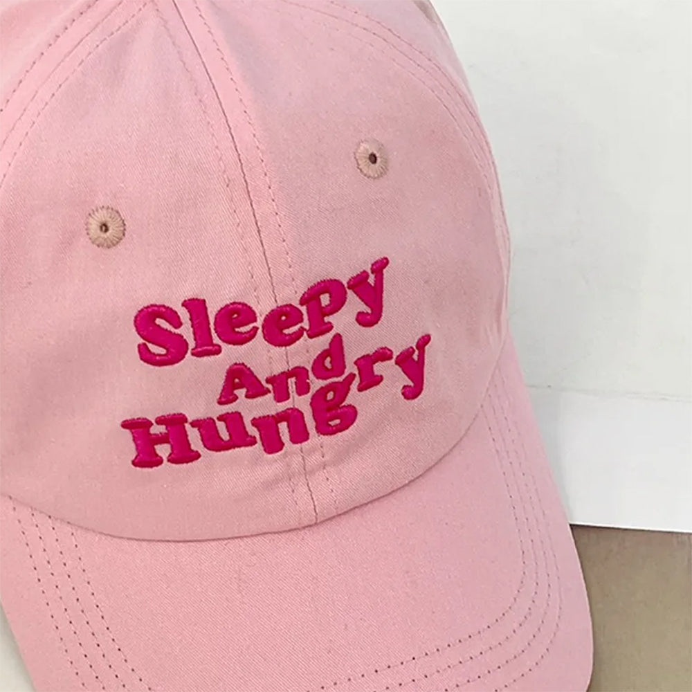 Sleepy and Hungry Embroidery Cap