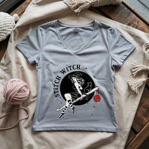 Crochet Stitch Witch Lady V-neck
