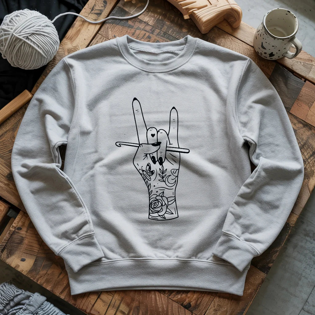 Crocheting Rock Sweatshirt