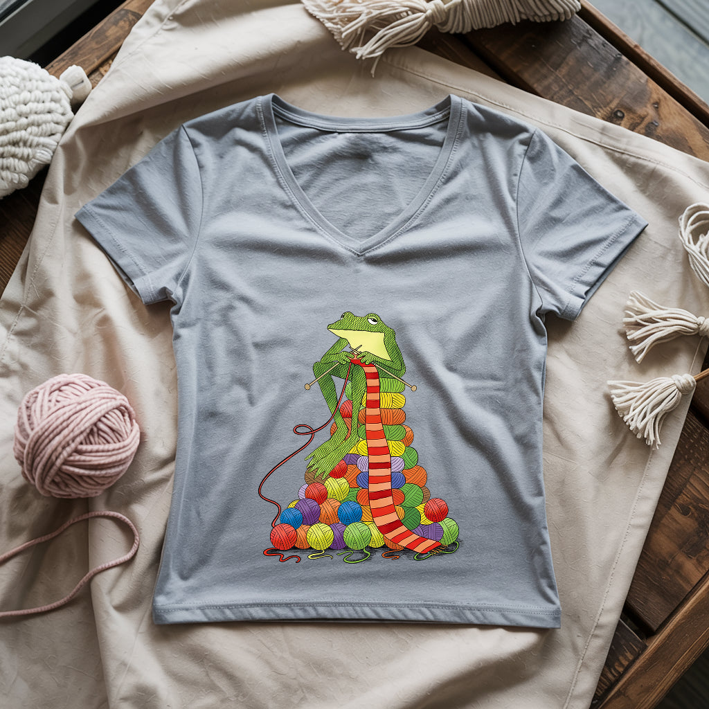 Yarn Frogging Lady V-neck