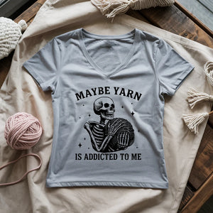 Yarn Is Addicted To Me Lady V-neck