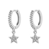 Star Pendant Hoop Earrings