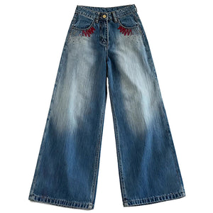 Teen Craft Embroidered Baggy Jeans
