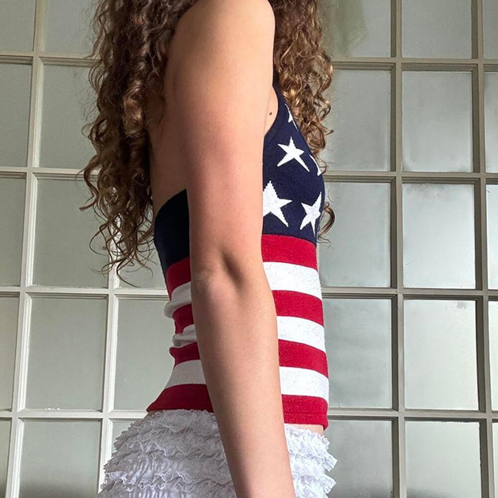 USA Stars & Stripes Halter Top