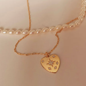 Vintage Heart Coin Necklace