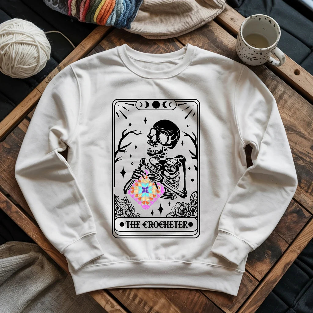 Skeleton Crocheter Tarot Sweatshirt