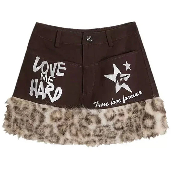 Ferocious Fancy Fuzzy Denim Skirt