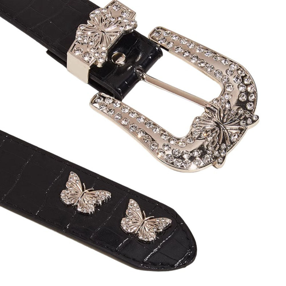 Butterfly Rhinestone Y2K Belt