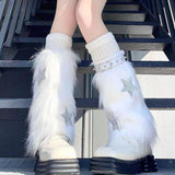 Y2K Star Fuzzy Leg Warmers